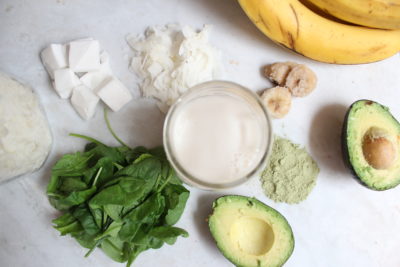 Matcha Coconut Green Smoothie Ingredients