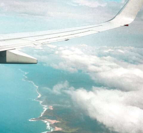 Beach coastline flying near Sydney, NSW, Australia