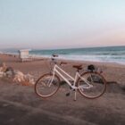 Priority Classic Plus Bike review: a lightweight, affordable beach cruiser bike with white frame and brown wheels, coming in multiple colors